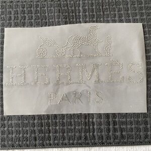 Rhinestone Bling Designer Iron-on T-shirt Transfers “HERMES PARIS”  10.5”X 6.25”